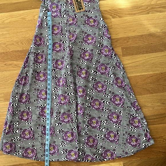 BNWT Nooworks Greta Haze Dress, XS Purple Multicolor Short Sleeve w/Pockets - Picture 9 of 9